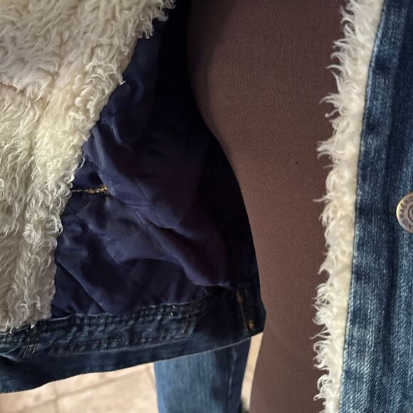 Vintage Aeropostale Sherpa lined Jean jacket womens size XL y2k stranger things - Picture 5 of 10